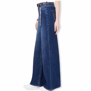 Dickies High Rise Wide-Leg Jeans with Logo Belt
